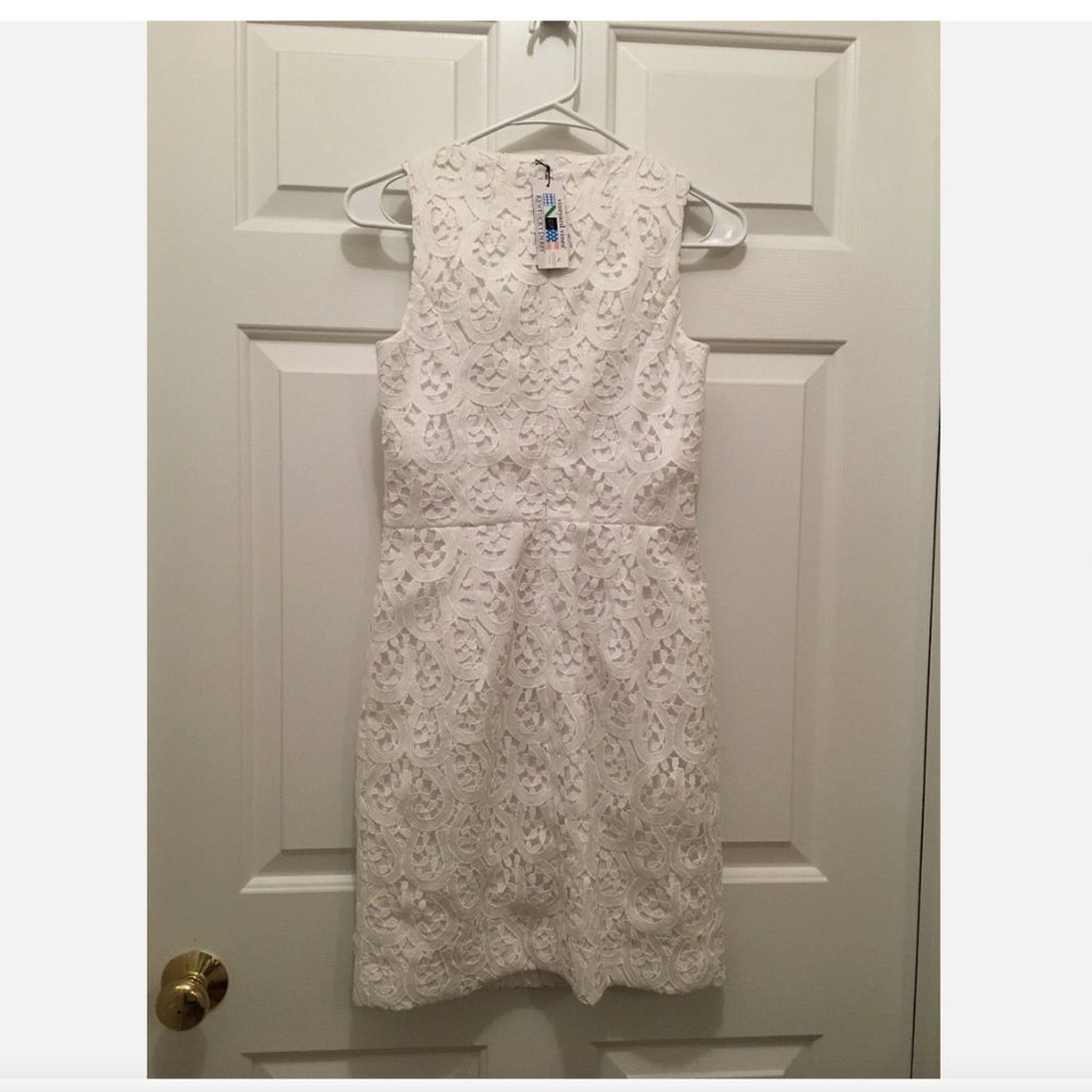 NWT Vineyard Vines Women's Kentucky Derby Horse Shoe Sleeveless White Dress 00